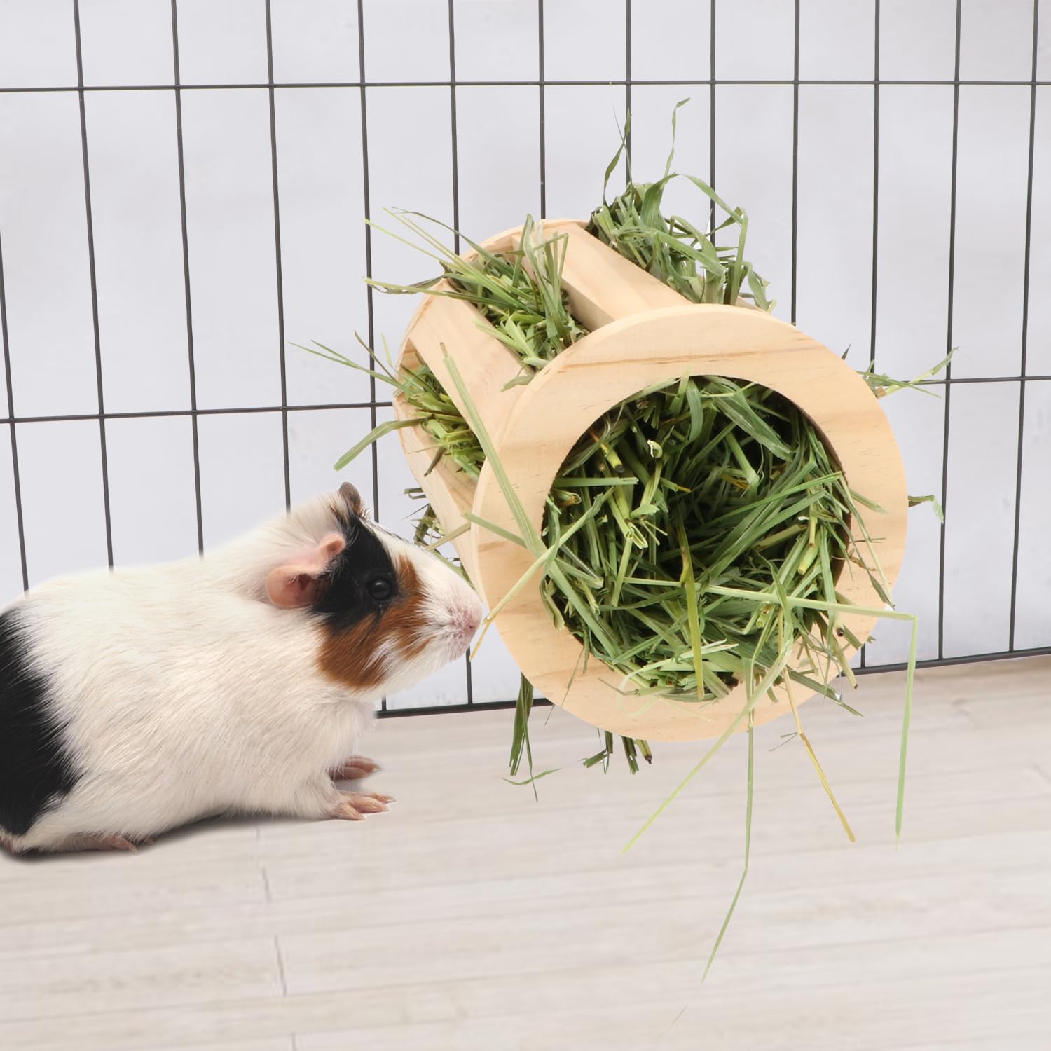 Rabbit Hay Feeder Rack Wooden Food Manger Grass Holder for Small Pets Bunny Chinchilla Guinea Pigs - image 3