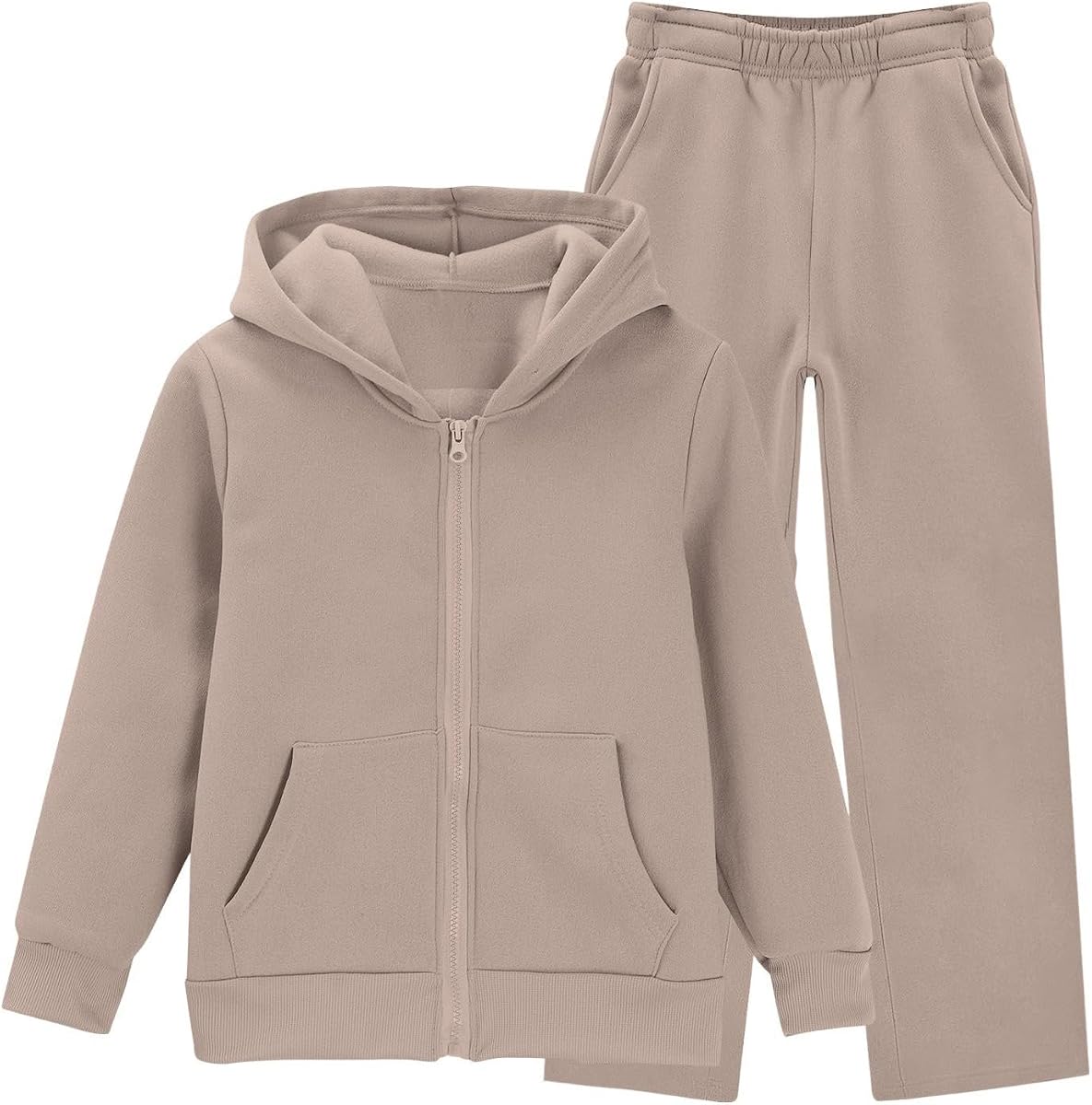 Kids outfits Spring Autumn And Winter Zip Up Sweatshirt Two Piece Set Comfortable Lightweight Fashionable Sports OutfitSet