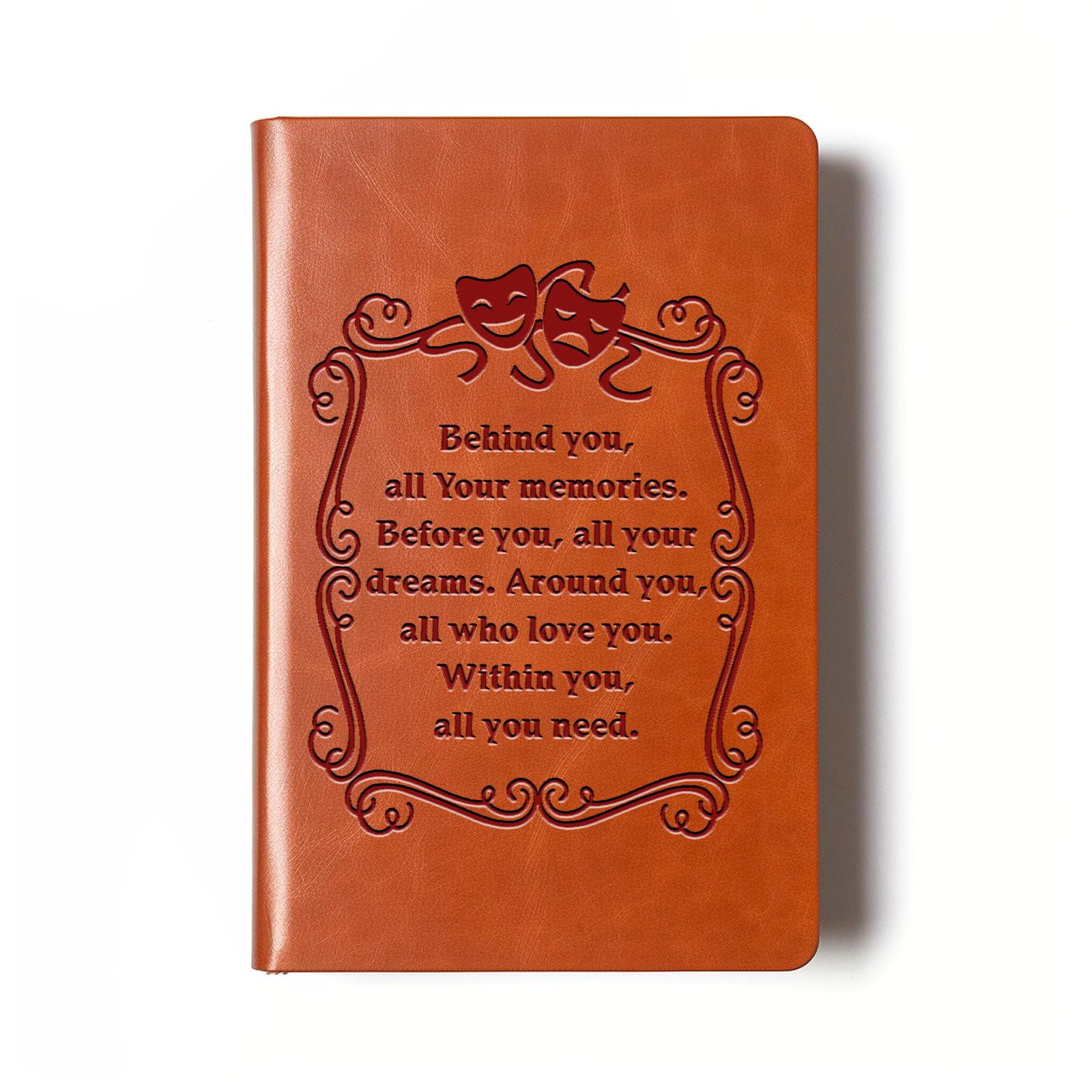JOHSBYD Drama Gift Leather Notebook Theater Gift Comedy Tragedy Masks Leather Notebook Birthday Graduation Gifts for Drama Students Actor Actress Gift