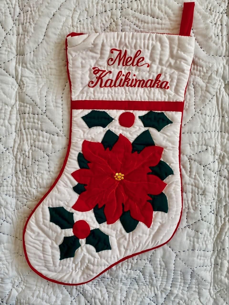 Hawaiian Quilt 100% Hand Quilted/Hand Appliqued Christmas Stockings