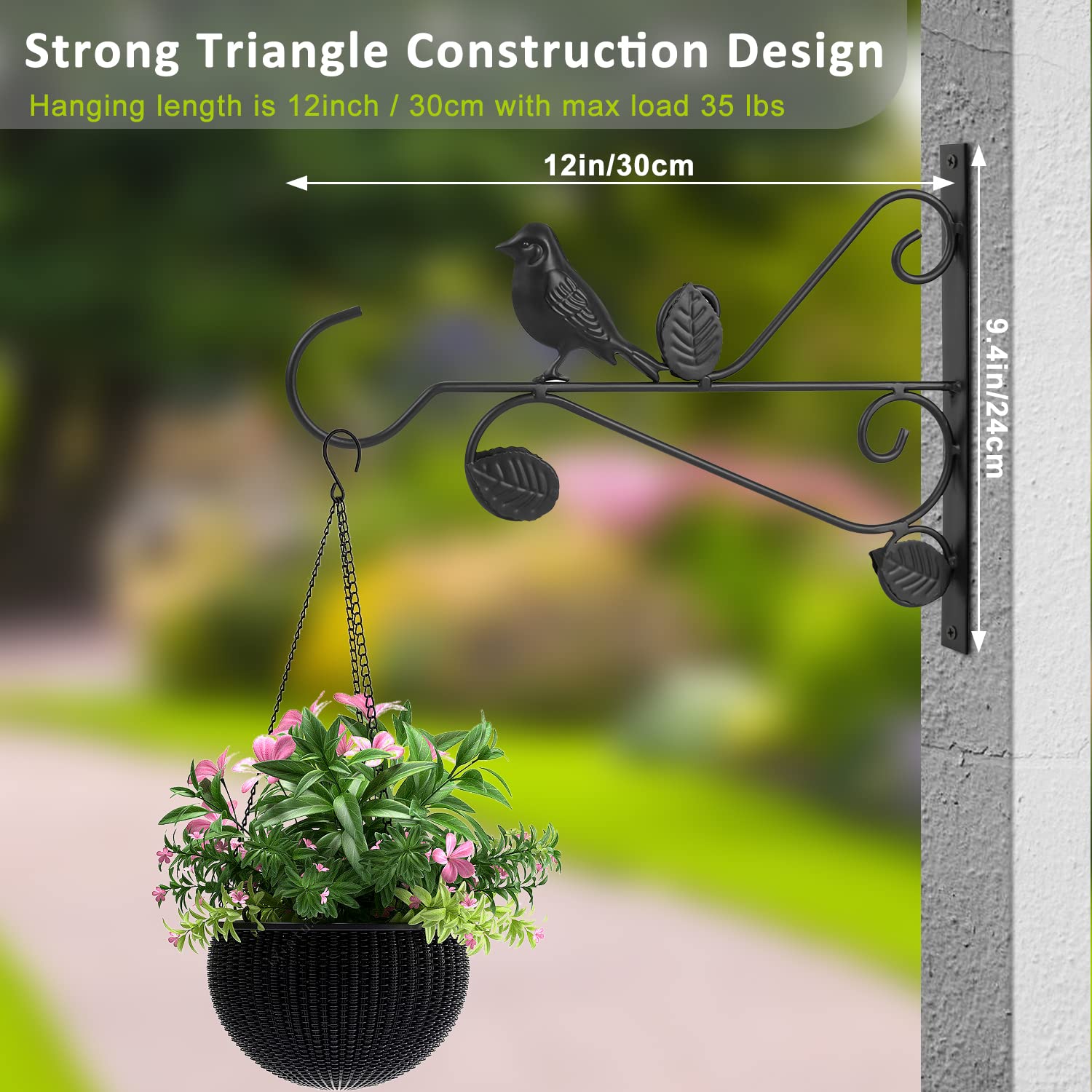 Supports Muraux Pour Plantes Suspendues Jauhmui - Lot De 2 - Fer Blanc Rétro - Pour Pots Et Décorations