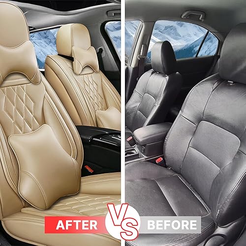 Miniatura 6 de BOJVAIGA Fundas de asiento para Mazda Mazda2 2011-2014, funda de asiento de automóvil de cuero impermeable, accesorios para interiores de automóvil