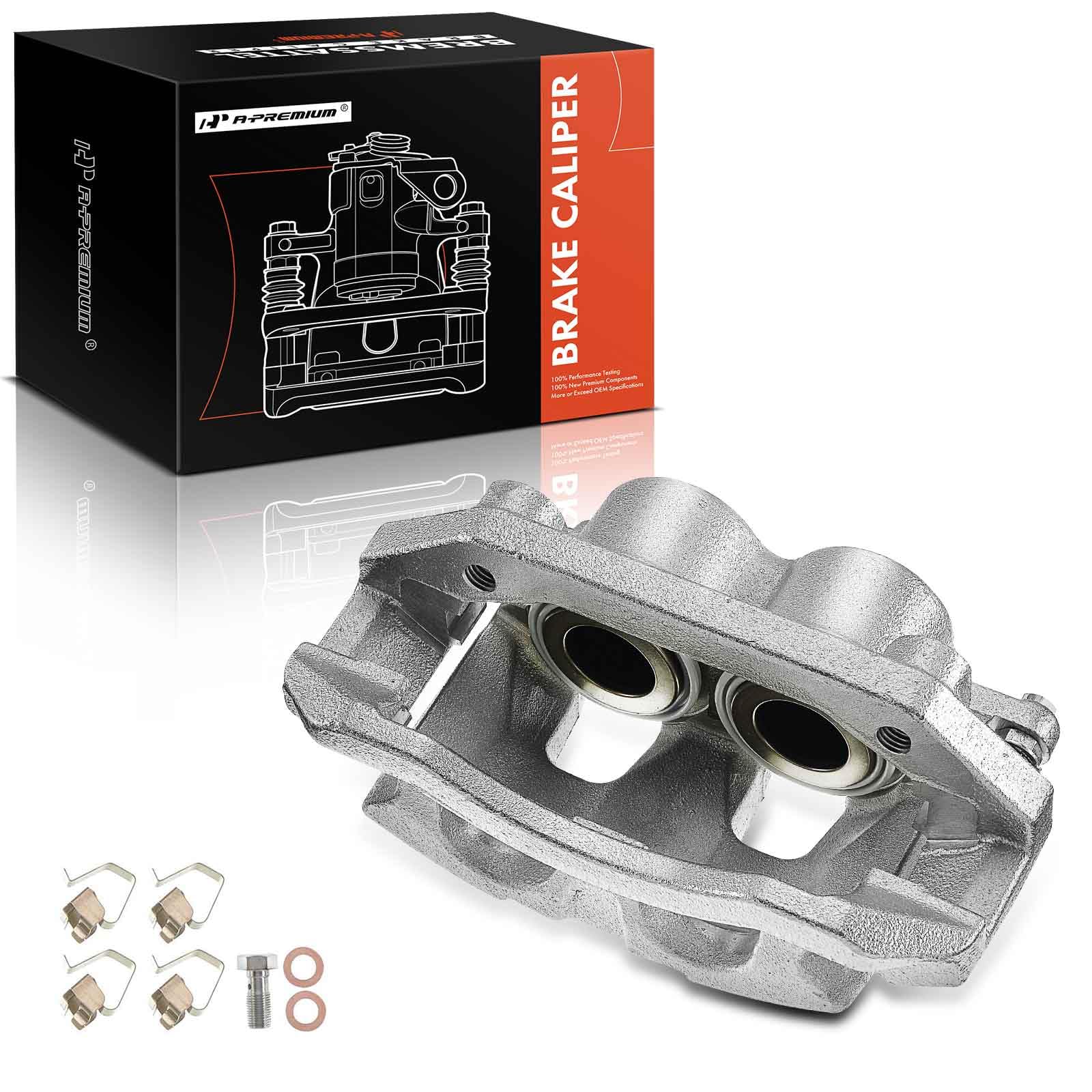 A-Premium Front Disc Brake Caliper Assembly with Bracket Compatible with Dodge, Ram and Chrysler Models - Durango/Aspen 2007-2009, Dakota/Ram 1500 2009-2010, 1500 2011-2018, Dakota 2011, 1500 Classic