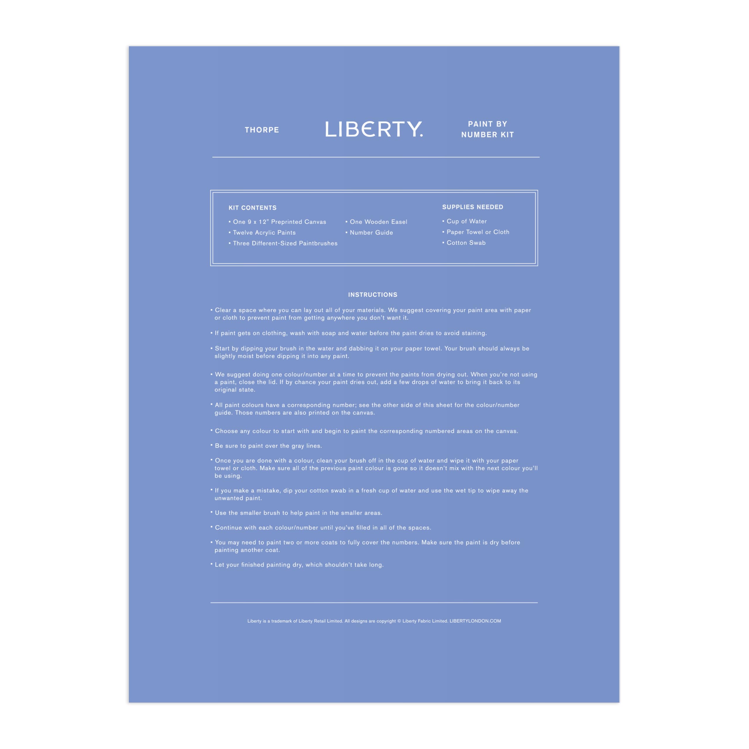 Liberty Paint by Number Kit Thorpe
