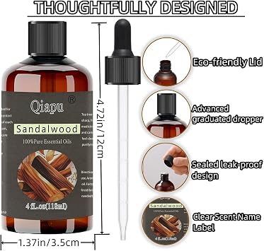 Pure Natural Sandalwood Essential Oil Aromatherapy Essential Oil Suitable for Humidifier Aromatherapy Oil with Dropper