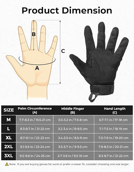 KEMIMOTO Tactical Gloves for Men, Touchscreen Combat Gloves with Hard PVC Shell Protector for Work Sports Motorcycle Cycling Tactical Airsoft Paintball Hunting Hiking Climbing - 5