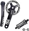 BUCKLOS Square Taper BSA Bottom Bracket-68x122.5&Single Speed Square Taper Crankset -170mm 40T Cranksets Bicycle Crank Set with 104BCD Round Chainring