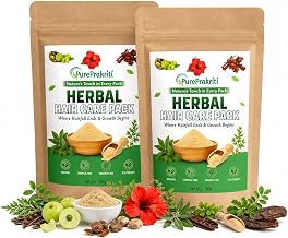 Pack of 2 Herbal Hair Care Pack Powder – 100% Natural Hair Growth & Hair Fall Control Treatment for Men & Women | Strengthens Roots & Adds Shine | For All Hair Types | 100g