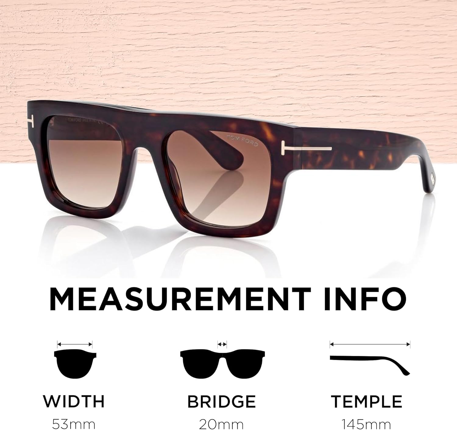 Tom Ford FT0711 FAUSTO Square Shape Sunglasses + Bundle With eSHADES Eyewear Cleaning Kit