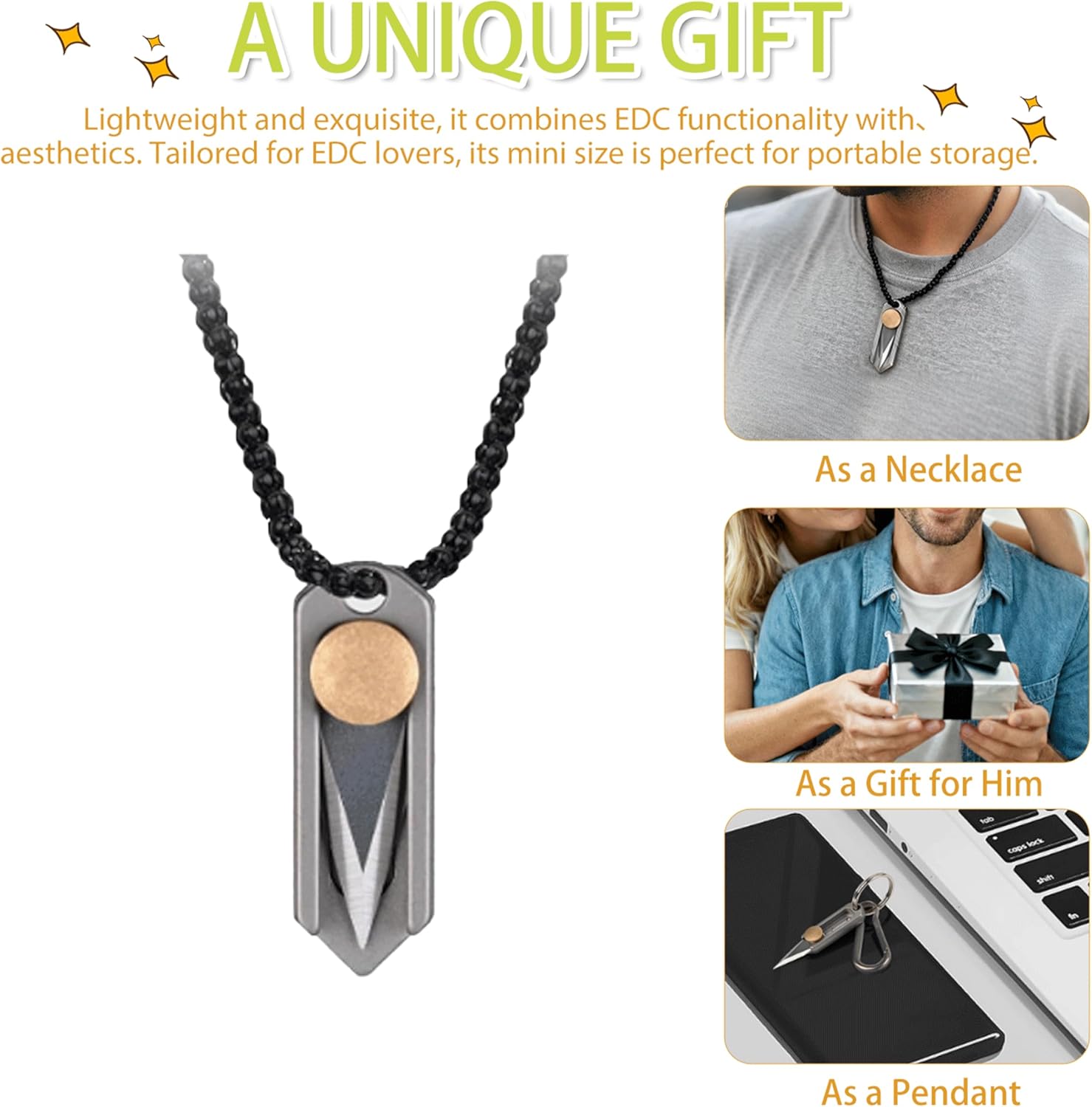 Mini Keychain Knife Titanium Folding Knife Compact & Discreet Hidden EDC Tool, Built-in Belt Buckle Design for Everyday Carry, Perfect as a Practical Gadget Gift for Men and Dads