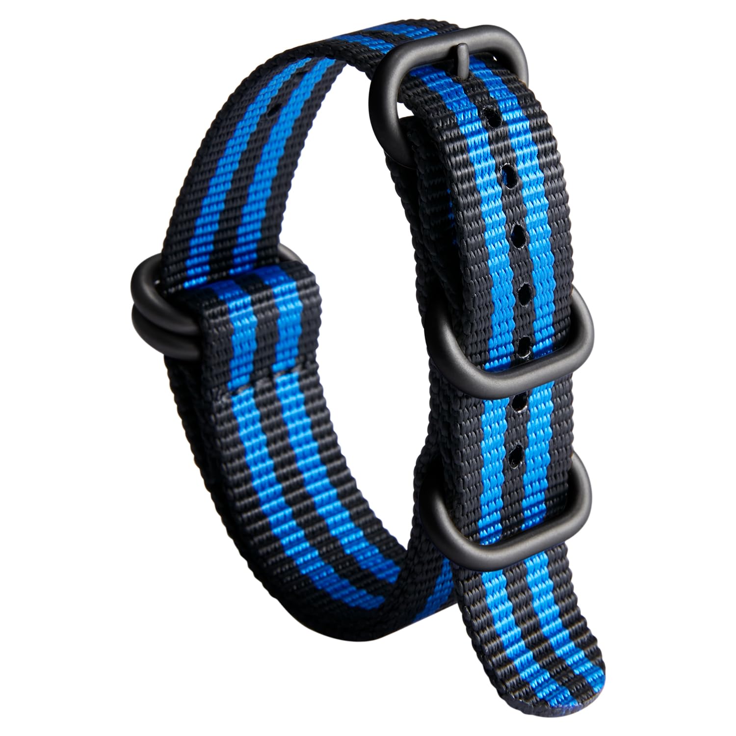 Nylon Watch Strap, Multicolor Watch Bands Replacement for Men Women 18mm 19mm 20mm 21mm 22mm 23mm 24mm G10 Premium Ballistic with Military Heavy Duty 5 Rings Silver/Black Stainless Steel Buckle — view 14