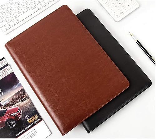 Miniatura 7 de WAVEYU Padfolio - Carpeta de cuero para entrevistas de negocios o currículum, organizador de cartera de negocios con portapapeles de libreta legal,