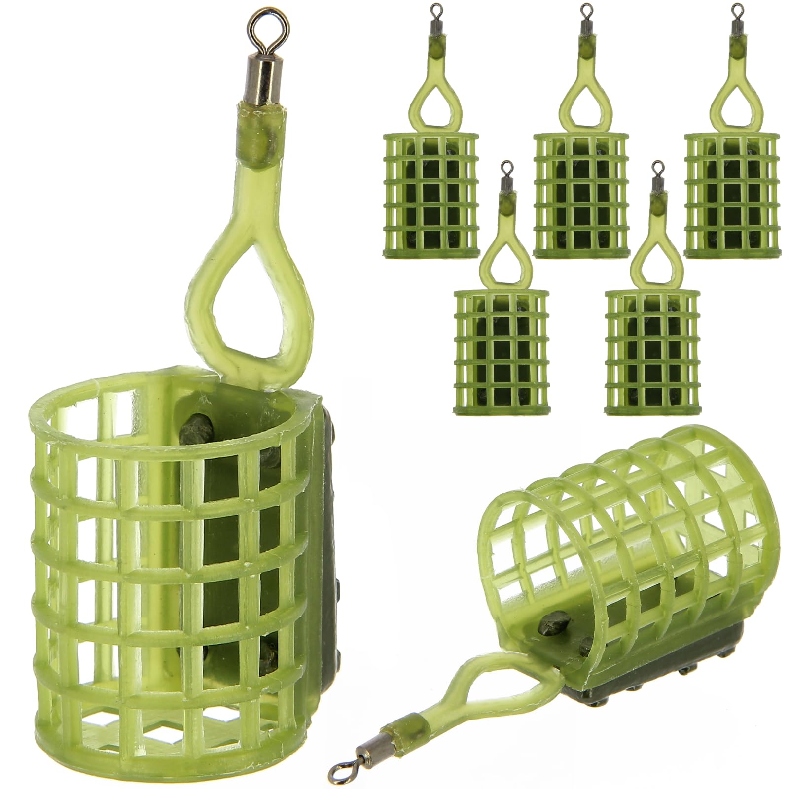 Fishing Cage Feeders Open Ended Round Swim Carp Coarse Match Bream and Barbel Anglers Accessory Tackle Weights: 20, 25, 30g (5, 20g)