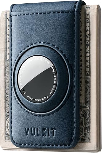 VULKIT Clip magnético para dinero para hombre con soporte Airtag - Airtag no incluido - Capacidad para hasta 15 efectivo u 8 tarjetas