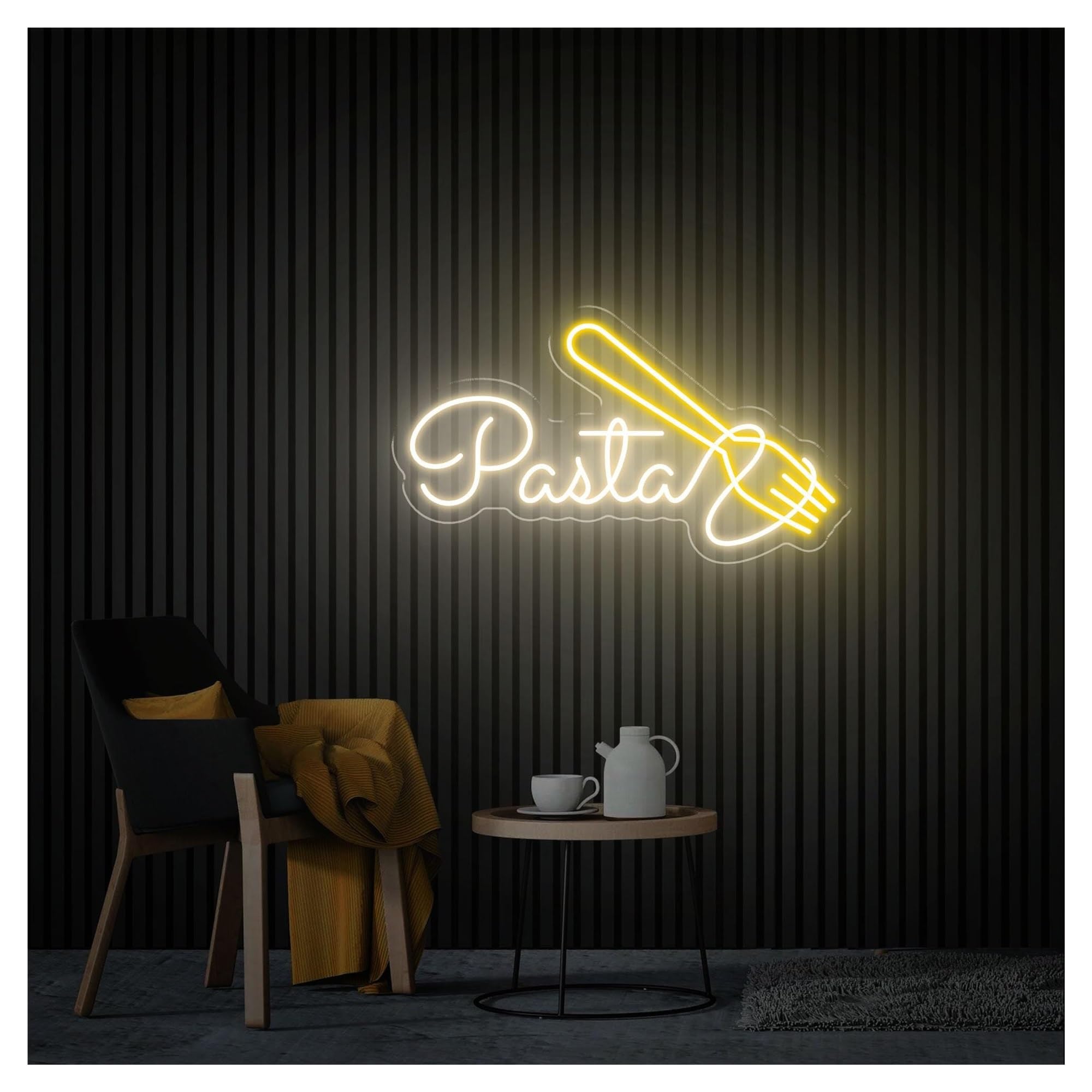 RONGCH Hanging Art Signs Pasta Neon Sign,Suitable for Italian Food Shop Kitchen Decor with Dimmable 28cmx50cm(F)