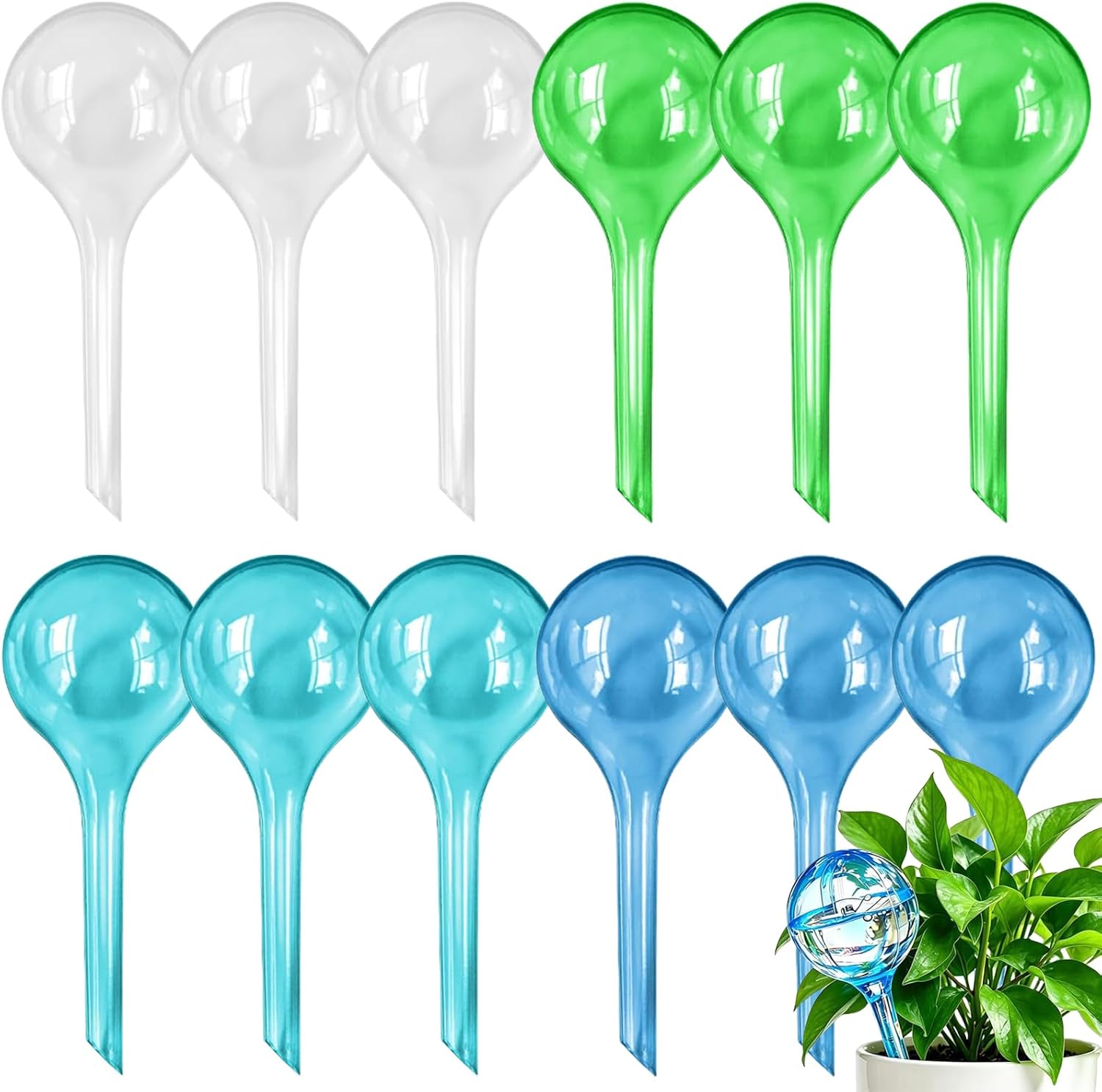 Plant Watering Globes, 12 PCS Self Watering Globes for Vacation Daily Plant