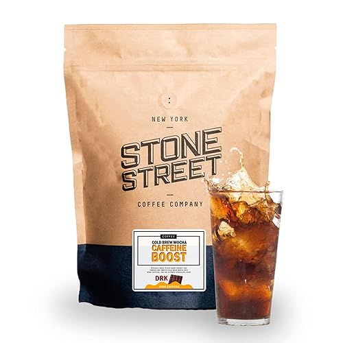 Vista 15 de Stone Street Café Cold Brew con alto contenido de cafeína, café en grano entero, tostado oscuro, 5 libras