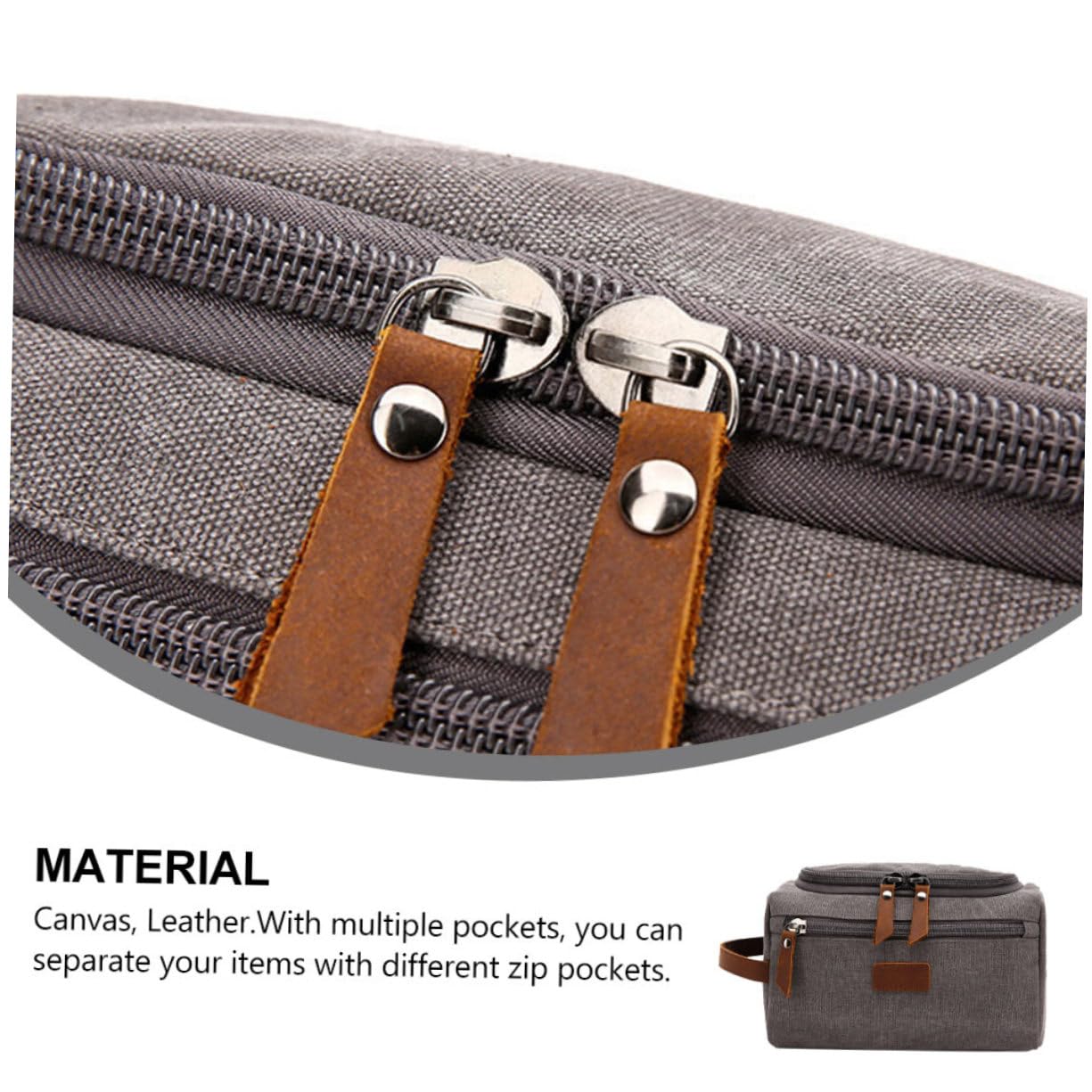PACKOVE 1pezzi Borsa Da Toeletta Da Viaggio Portatile e Resistente Scomparto Principale Per Shampoo e Dentifricio Tasca Nascosta Cerniera Per Piccoli Oggetti e Tasca Frontale Cerniera Per