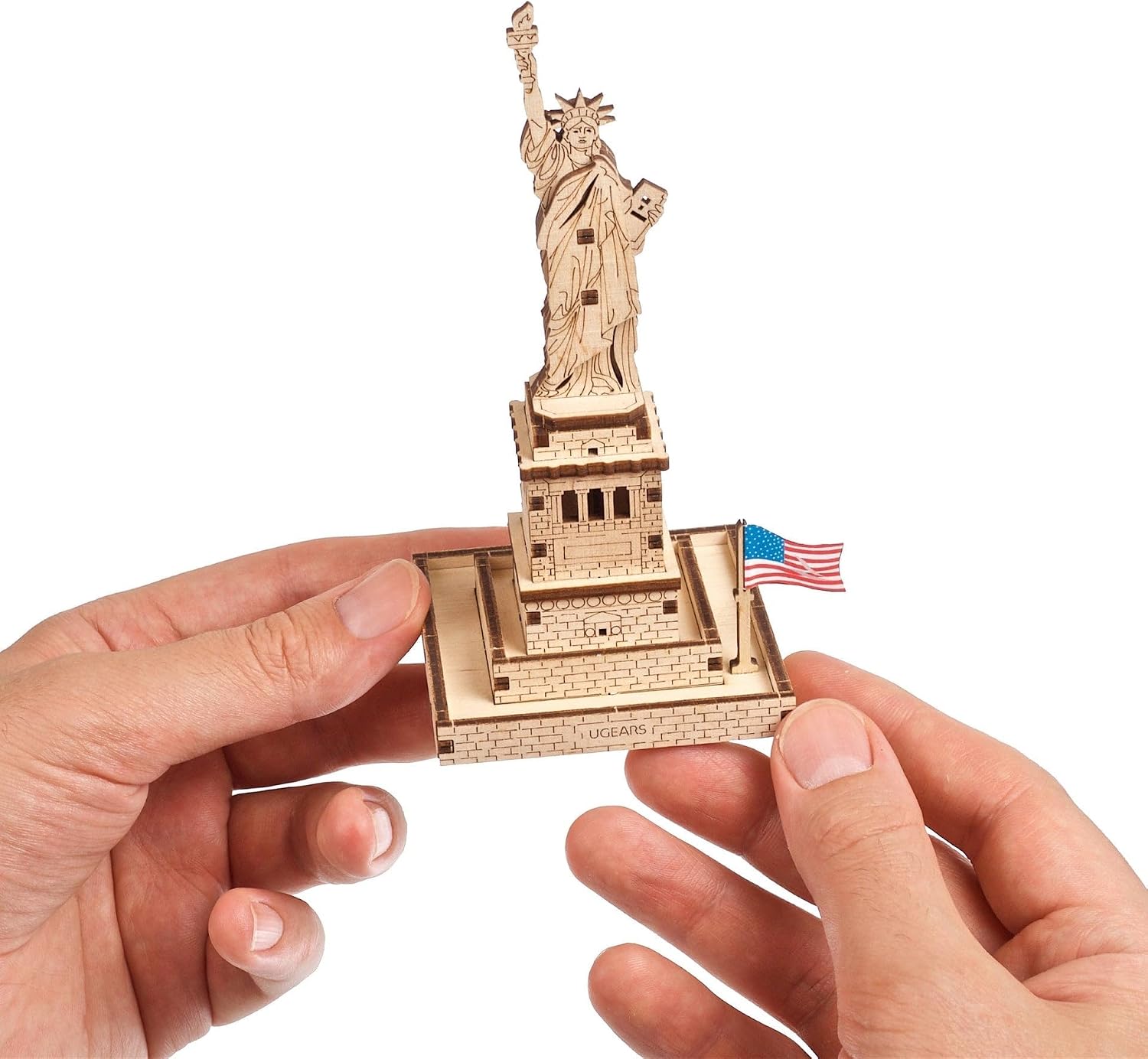 Ugears Statue of Liberty 3D Puzzle, 46-Parts, 5.7-Inch, Brown