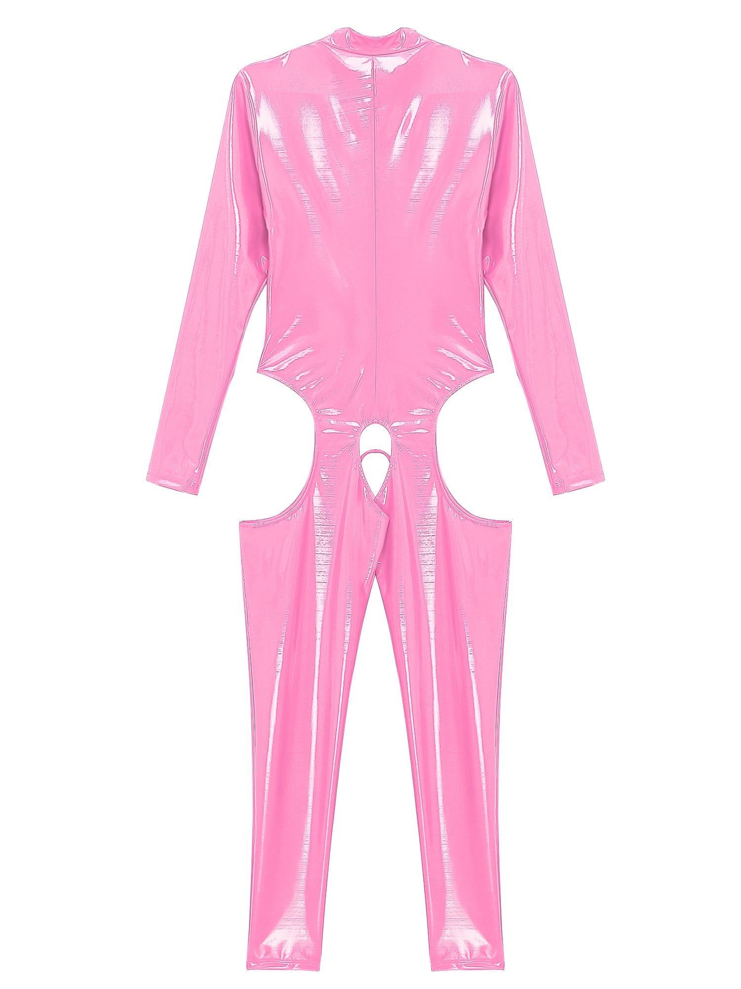 Women Jumpsuit Wetlook Body Ouvert Catsuit Combinaison Leder-optik Combinaison Intégrale Ouvert Leggings Gogo Party Nightclub