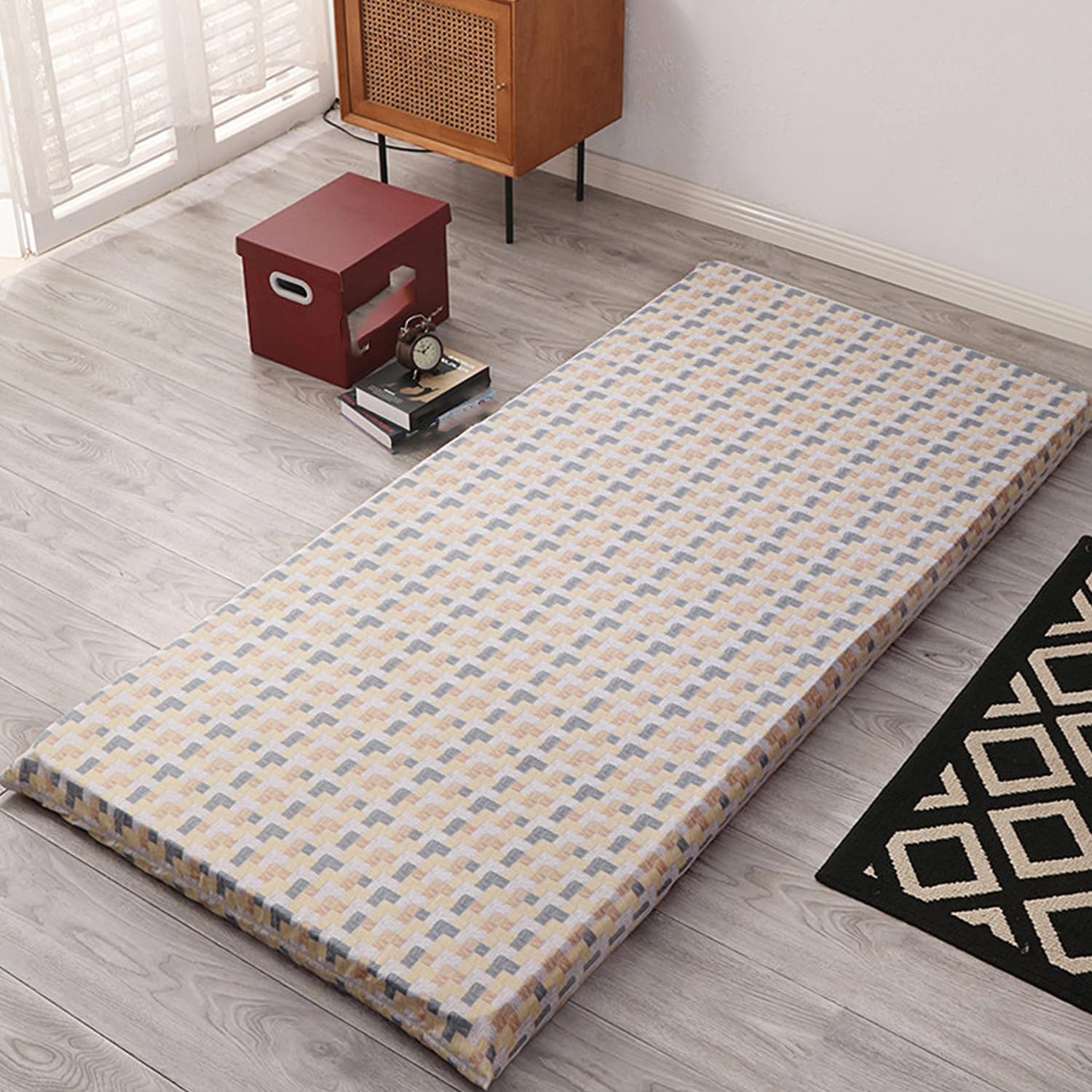 LDLCYCN ,C,150x200cm/QUEEN, Futon Mattress Cover Zipper Japanese Floor Mattress Cover Tatami Mat Cover