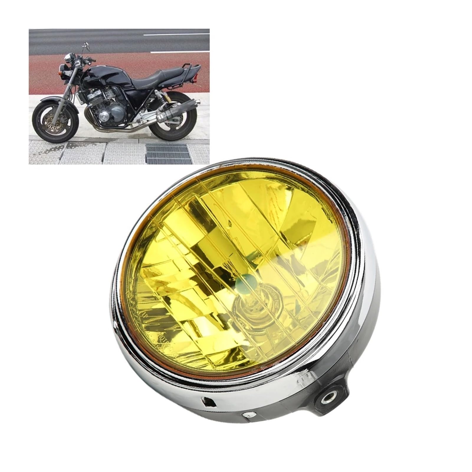 Phare Universel Moto Pour CB400 Pour Hornet 250 Pour VTEC Moto Rétro Phare Modification Avant(B)