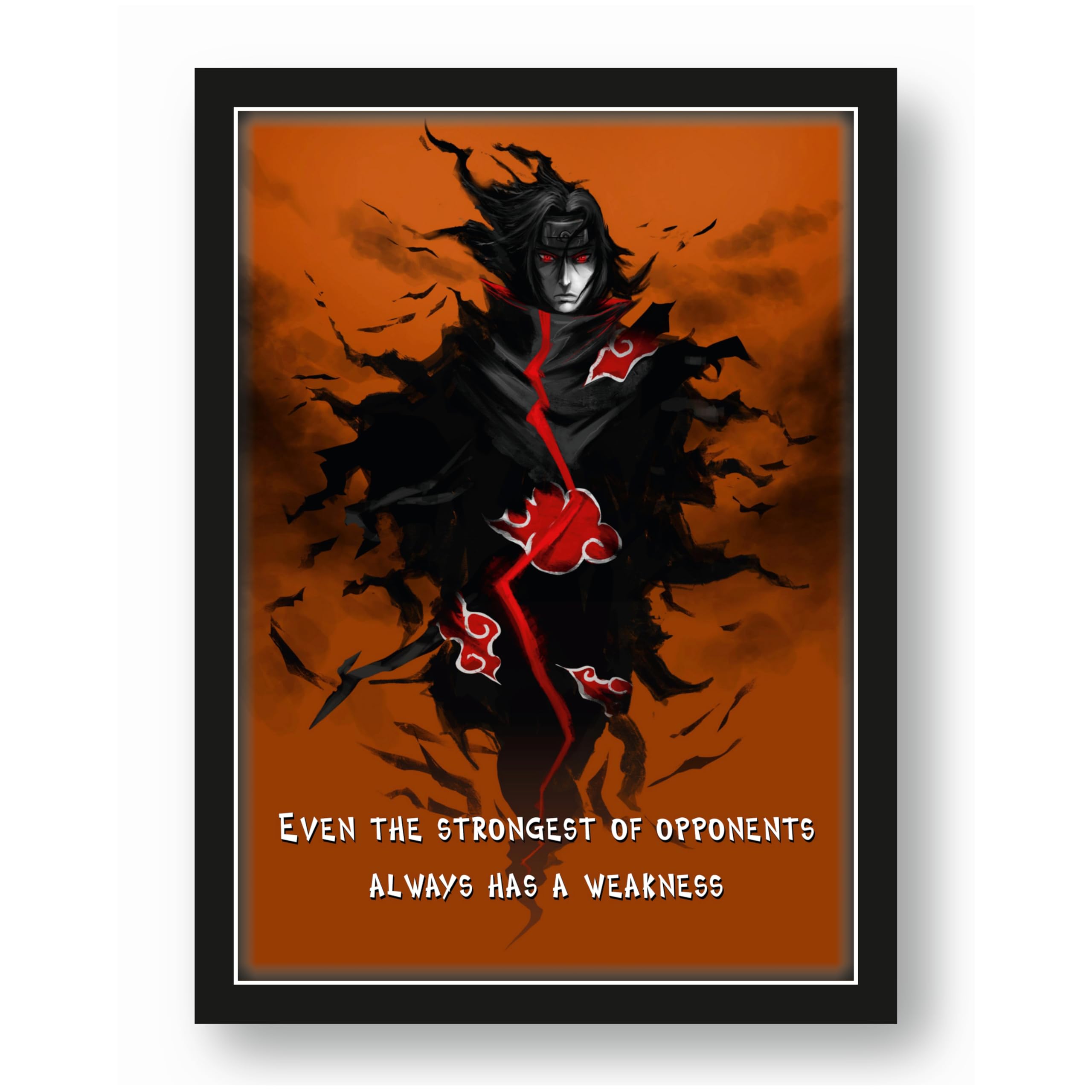 Itachi Uchiha Strongest Has Weakness Quote Photo Frame – 9.25 x…