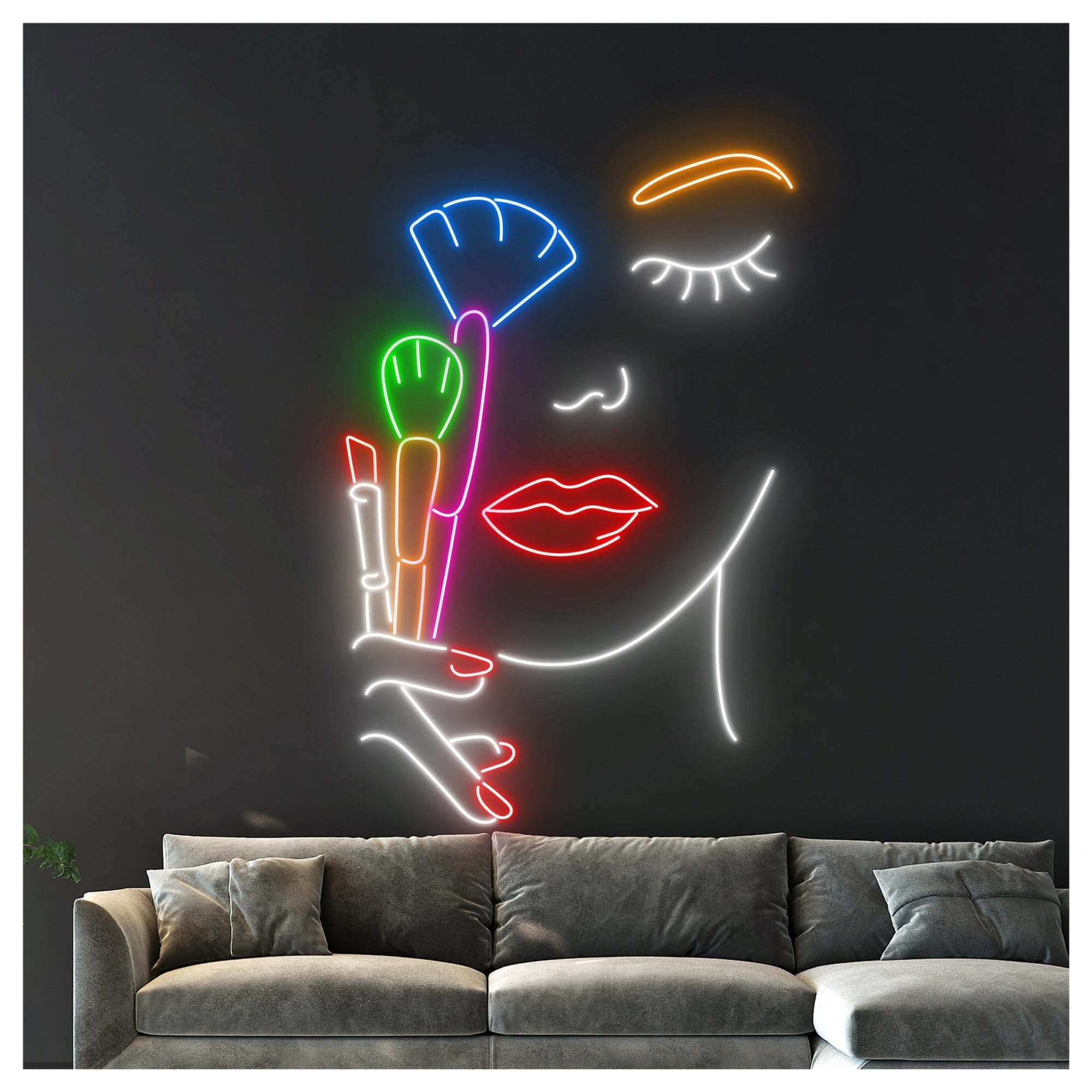 Wiszące neony artystyczne Neon Dla Wizażysty, Kosmetyki, Produkty Kosmetyczne, Oświetlenie LED, Witryna Sklepowa, Wejście Do Firmy, 63cm