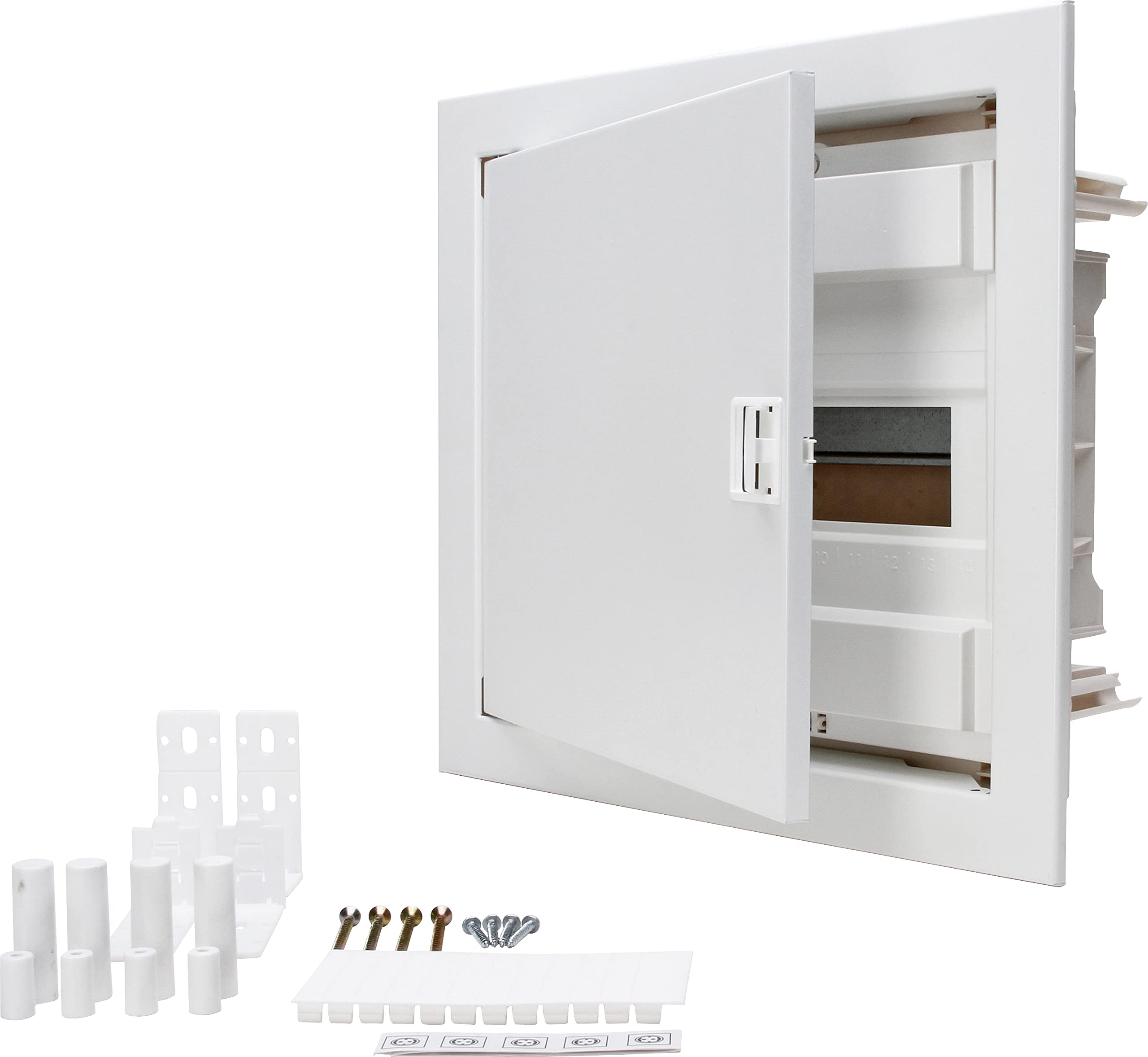 Kopp Incasso e cavità della parete della Giunzione con porta di metallo con 1 ripiani per 12 Pole, 1 pezzi, bianco, 340511000
