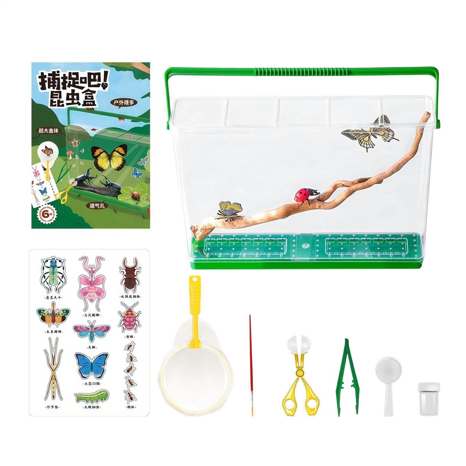 Kit de explorador exterior Con bolsa de malla y set de ciencias | Kit infantil de captura de moscas de naturaleza Para jóvenes, niños y niñas, interior, exterior, campamento,