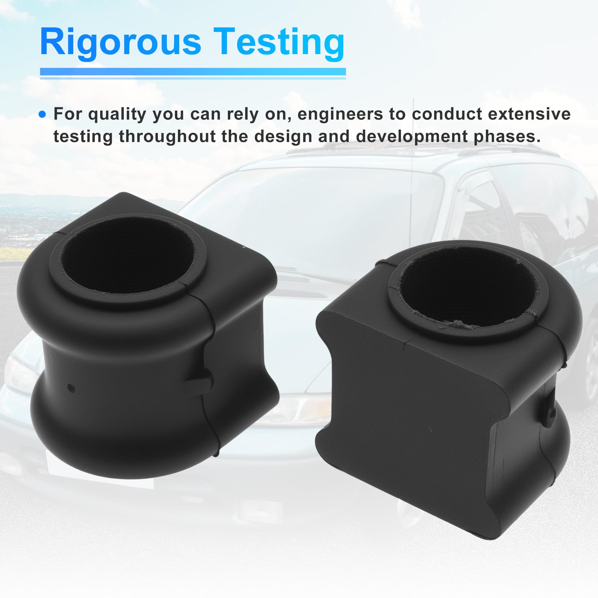 A ABSOPRO K7383 Avant Gauche/Avant Droite Stabilisateur Barre Stabilisatrice Bague Kit Pour Jeep Wrangler 1997-2006 Caoutchouc Suspension Kit Noir 2 Pcs
