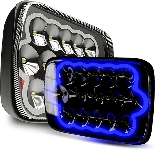 Miniatura 10 de ROLINGER 2PCS H6054 Led Headlights 7x6 5x7 Auto Head Lamp Replacement 2PCS HiLow Sealed Beam with RGB Halo Function Compatible with Jeep Wrangler YJ