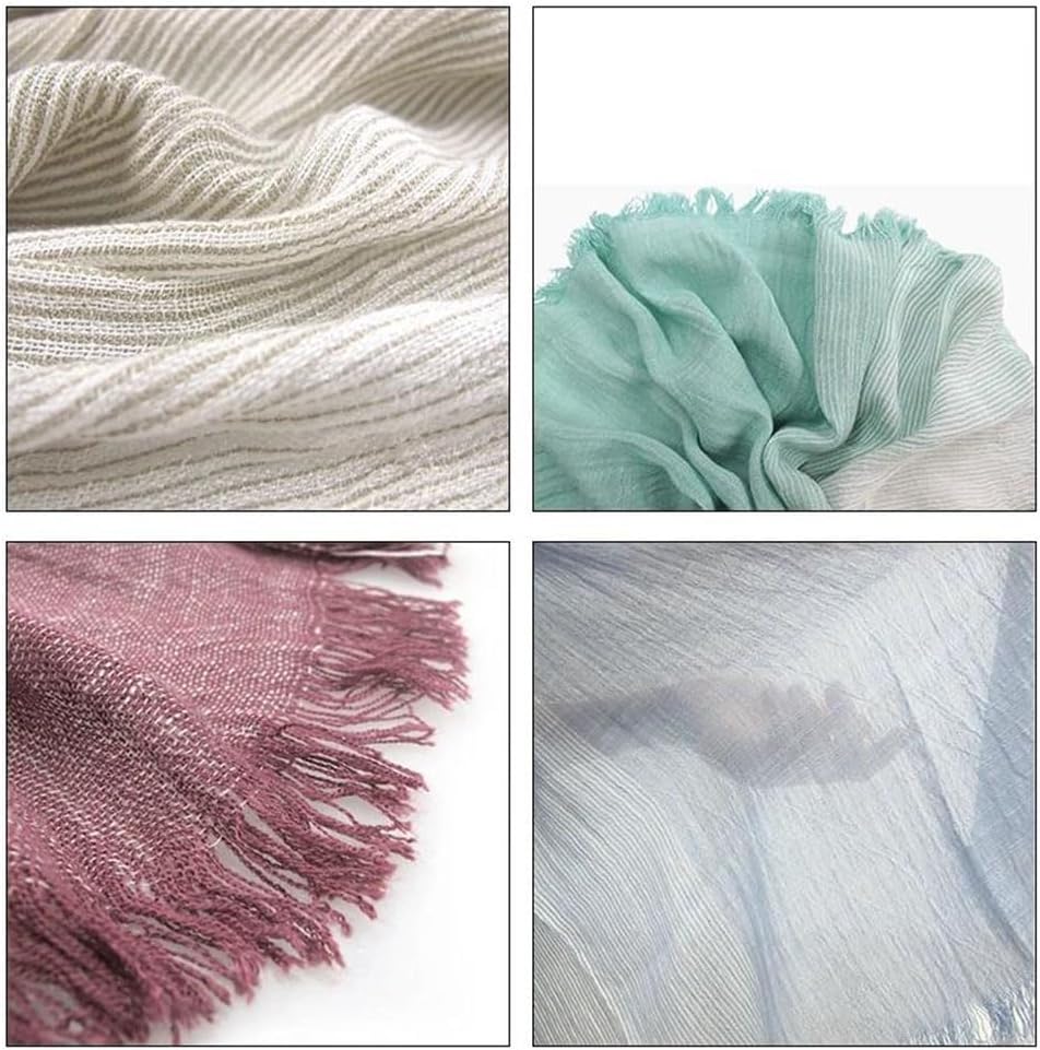 Carf For Unisex Blend Gradient Cotton Scarves Soft Tassel Shawl Warm For Men Women