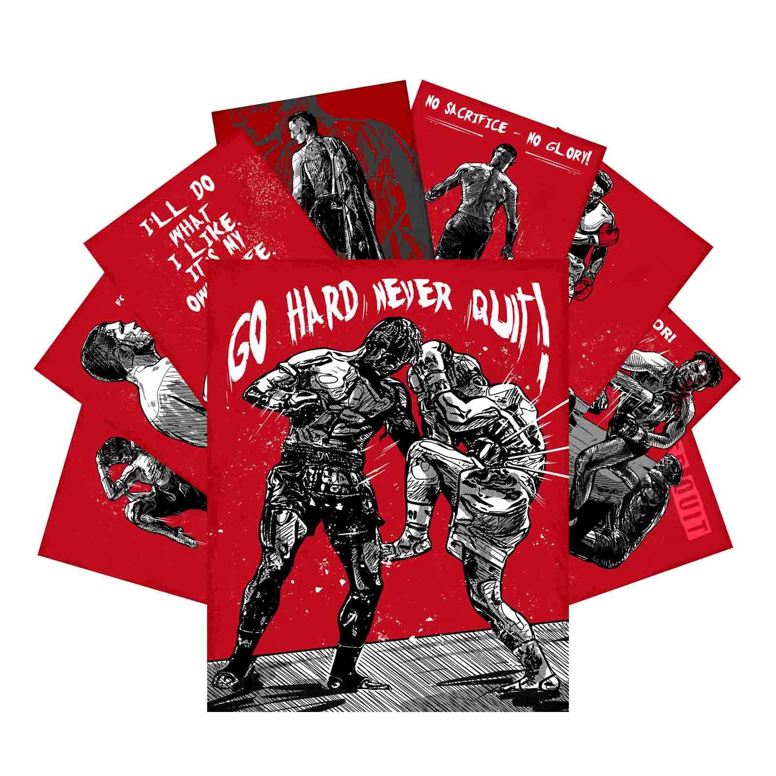 9 Pieces Fighter Legend Inspirational Quote Posters Motivational Sayings Quote Posters Positive Prints Boxing Wall Art Decor for Adults Teens Home Gym Office Unframed, 8 x 10 Inch