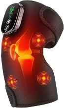 AFDEAL Large Heated Knee Support with Vibration, Cordless Heating Pad for Knee, 4 Motors 5 Massage Modes Heated Knee Brace, 5000mAh Rechargeable Heated Knee Massager, Black