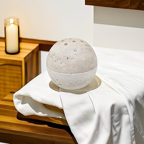 Miniatura 4 de Quemador de incienso de travertino, soporte de incienso de mármol natural, quemador de incienso hecho a mano para meditación, yoga, spa, adecuado