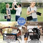 NARUTOO Organisateur de Poussettes pour bébés, Organisateur universel de Pelleroller avec sac de téléphone amovible, Poussette Caddy avec 2 Supports de coupe isolés, sac d'organisateur Buggy avec 2 Crochets convient à la plupart des poussettes (Leopard)