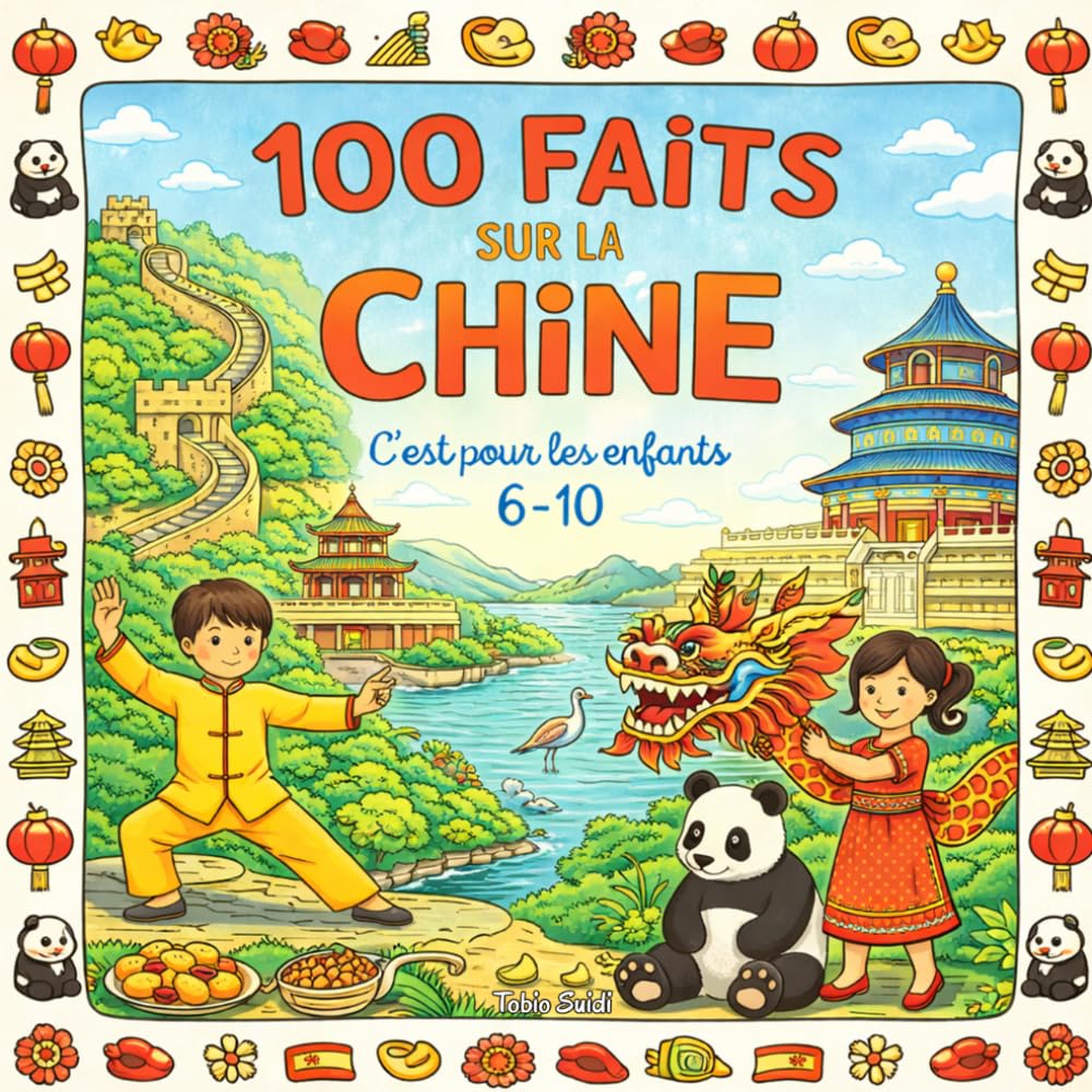 100 Faits sur La Chine: Grande Muraille, Pandas, Villes, Traditions et Paysages - Avec Quiz et Pages à Colorier (Enfants 6–10)