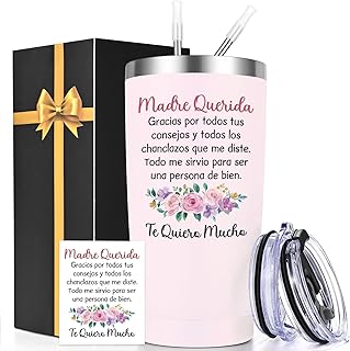 Lifecapido Mama Gifts, Regalos Para Mama, 20oz Insulated Tumbler with Greeting Card, Regalos Para El Día De Las Madres, Birthday Christmas Mothers Day Gifts for Mom, Rose Quartz
