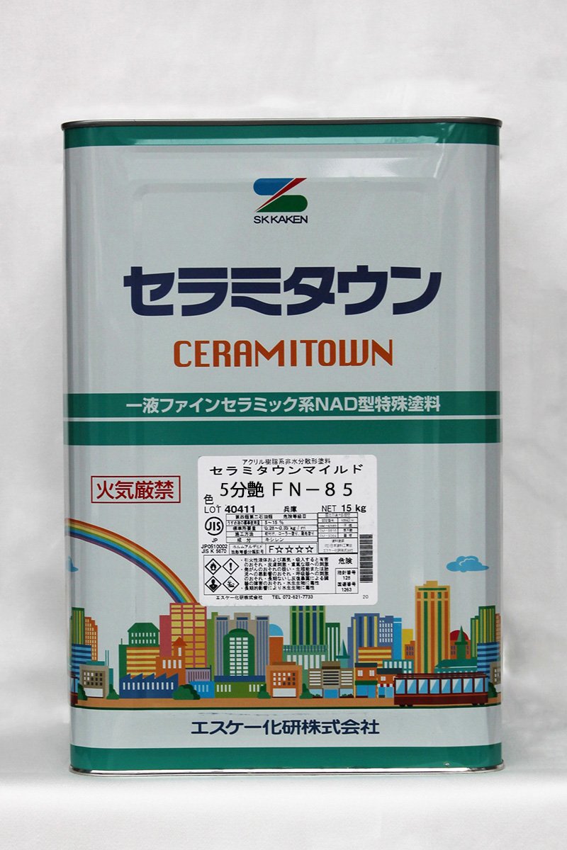 Amazon.co.jp: セラミタウンマイルド5分艶 （N-85） 15Kg : DIY・工具