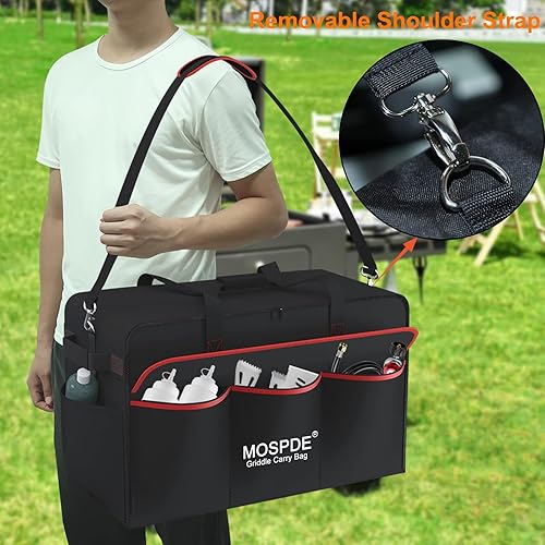 Miniatura 4 de Bolsa de transporte de parrilla de 22 pulgadas para Blackstone de 22 pulgadas con cubierta de parrilla y soporte, se adapta a la parrilla Blackstone