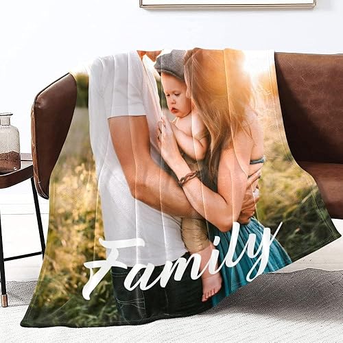 Miniatura 5 de Manta personalizada con foto y texto, regalos para familiares, papá, mamá, niño, bebé, amigo, manta personalizada con imagen para cumpleaños,