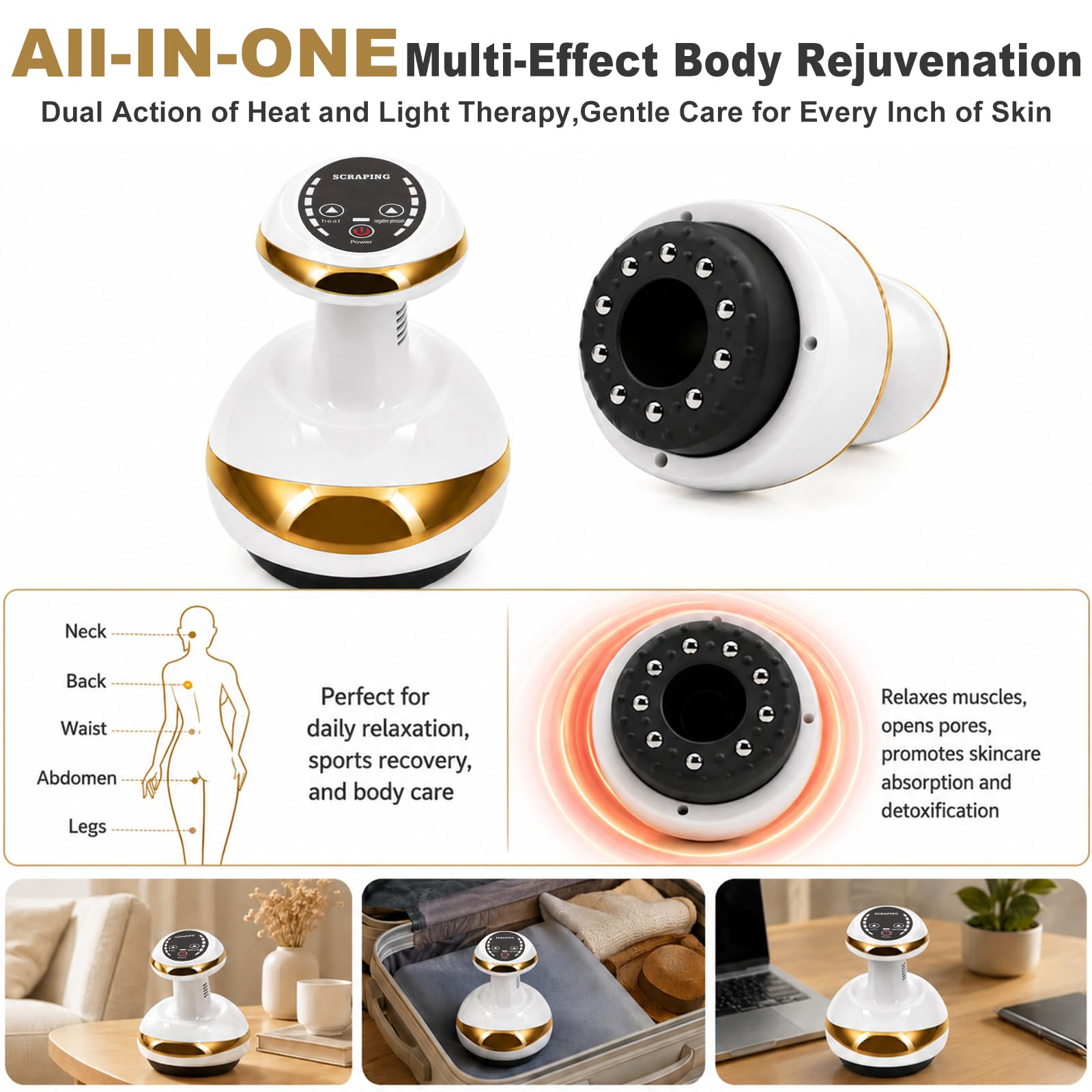 LOMUG Appareil de massage 4 en 1 anti-cellulite sous vide