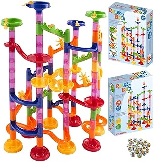 Brinquedo Educativo Pista de Montar Rola Bola Marble Run 105 Peças Para Construir Pista de Corrida de Bolinhas Race Set