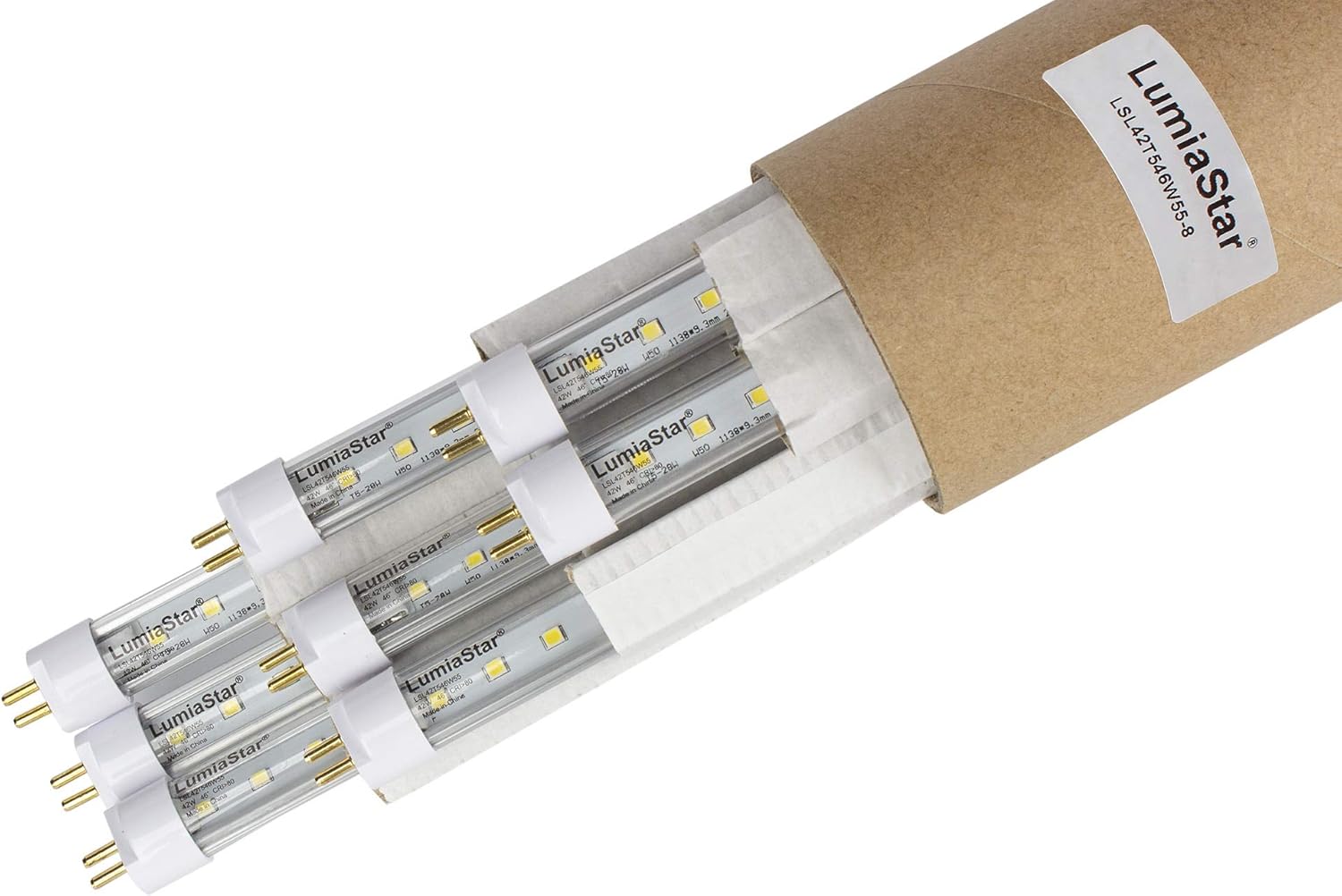 8 Pack 42W/4Ft LED T5 Tube with 5500K Spectrums,7500Lumen Replace F54T5HO Tube Directly to get Double Retrofit. (4F/42W, W-8)