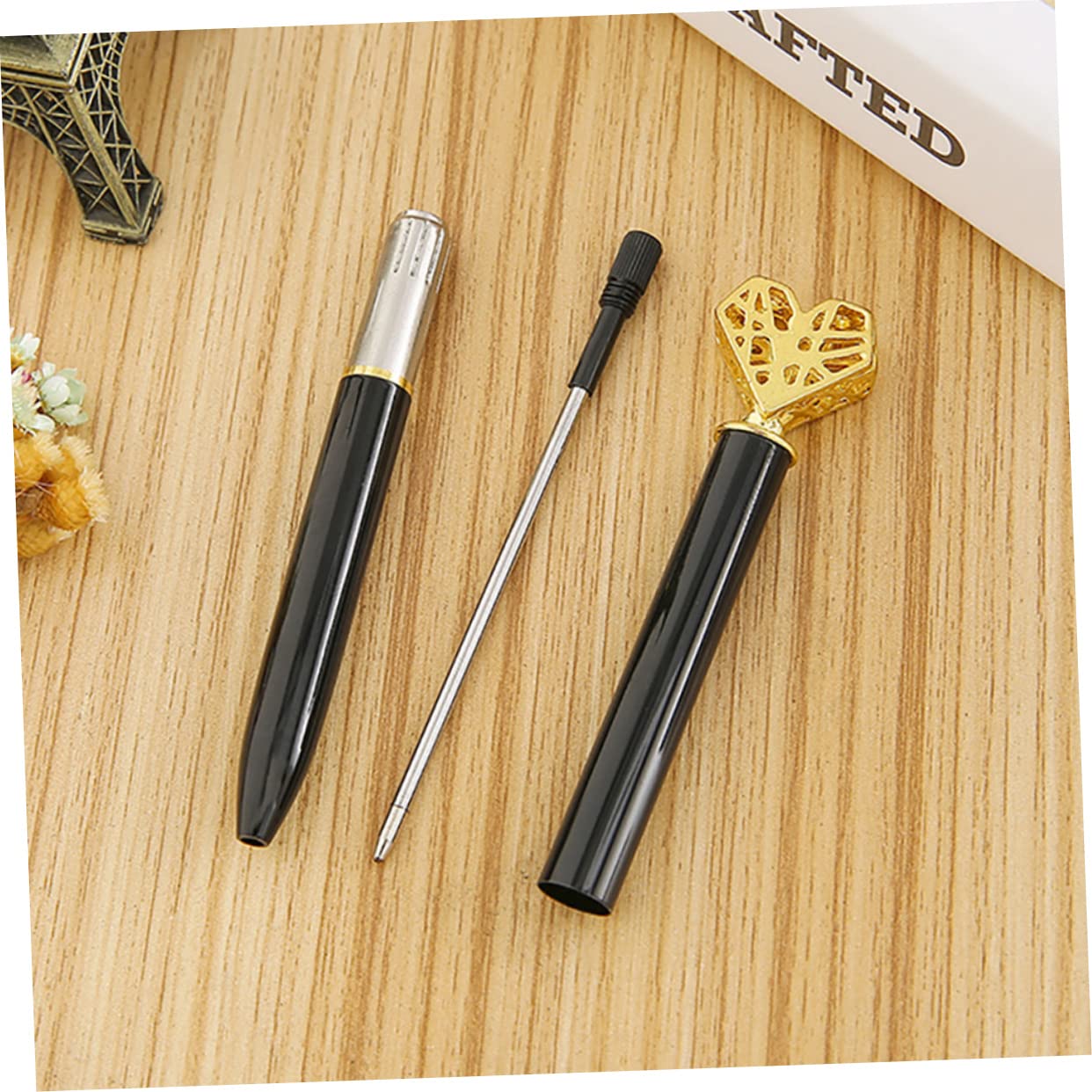 Lurrose Lot De 4 Stylos À Bille Ergonomiques En Métal Décorés De Cœurs Pour Lécole 6 Pièces X 4