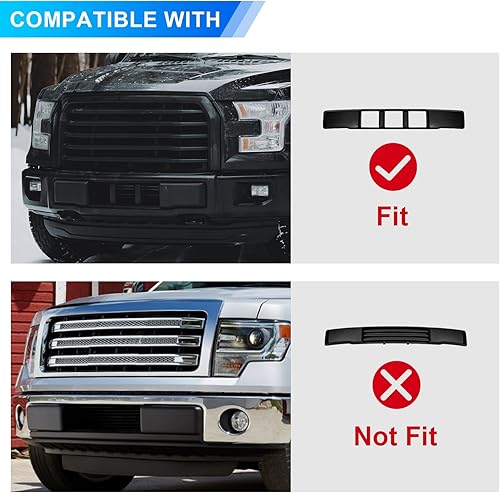 Miniatura 6 de Soporte de marco para placa de matrícula delantera JL3Z17A385BA, accesorios F150 para Ford 2018, 2019, 2020, F150, negro (2018-2020 (2.7L 3.0L 3.5L))