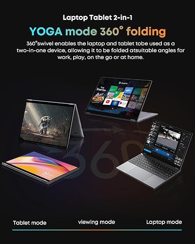 Miniatura 5 de CHUWI FreeBook Laptop 2 en 1 con pantalla táctil de 13.5 pulgadas, 12 GB de RAM 512 GB SSD, Intel N100 de 12 generación (hasta 3.4 GHz), SSD