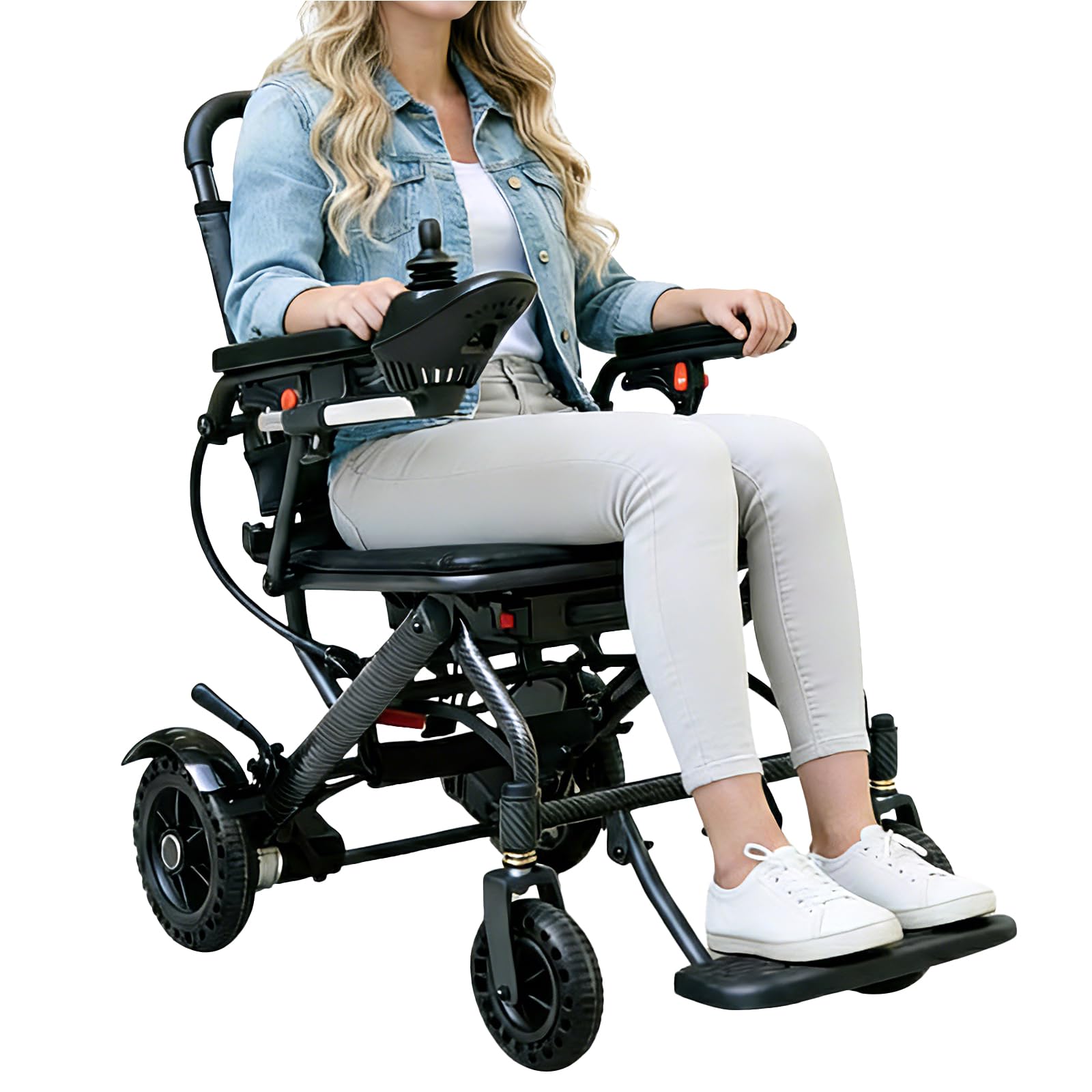 Electric Wheelchairs for Adults Lightweight Foldable - Only 36 lbs Folding Compact Power Wheel Chair, 12 Miles Long Travel Range Portable All Terrain Motorized Wheelchair for Seniors, Airline Approved