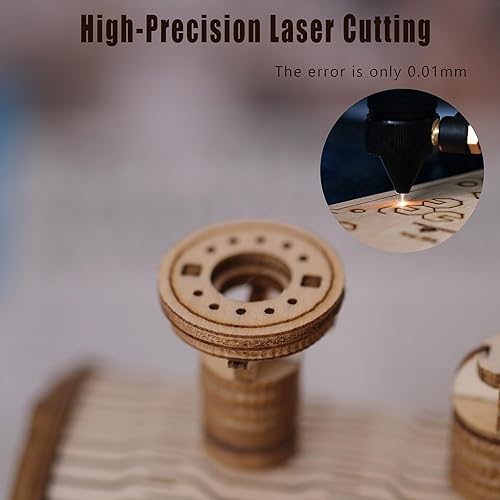 Miniatura 6 de Suerte Rompecabezas 3D para adultos, juego de modelos de tren de madera, ensamblaje de bricolaje, rompecabezas mecánicos, kit de modelo de